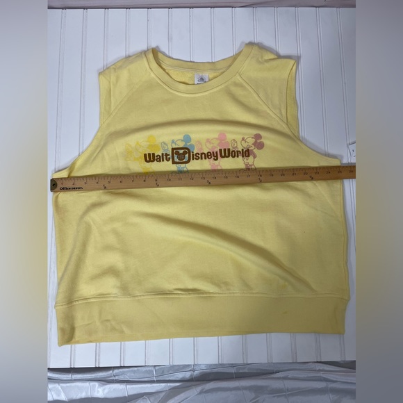 Disney mickey mouse ice cream summer sleeveless cropped yellow tank top 2X 3X - Picture 8 of 12